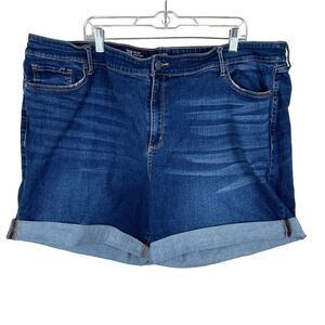 a.n.a Denim Shorts Womens 28W Blue Cuffed MidRise Classic Stretch Casual Comfort